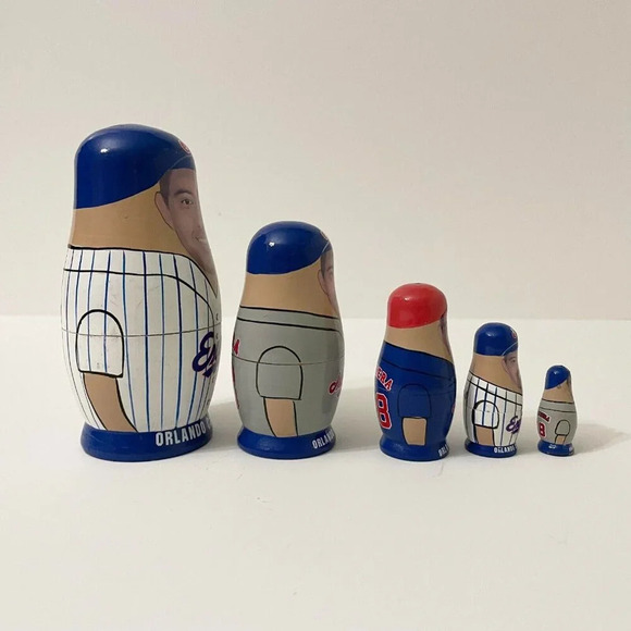 Babooshkah Nesting Doll Montreal Expos  Orlando Cabrera 5 Piece Set Flaws - Picture 4 of 16